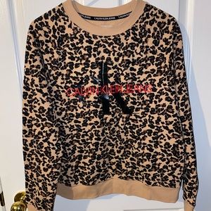 Calvin Klein cheetah print crewneck
